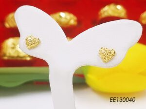 ต่างหูทองปักก้านหัวใจ (7mm)